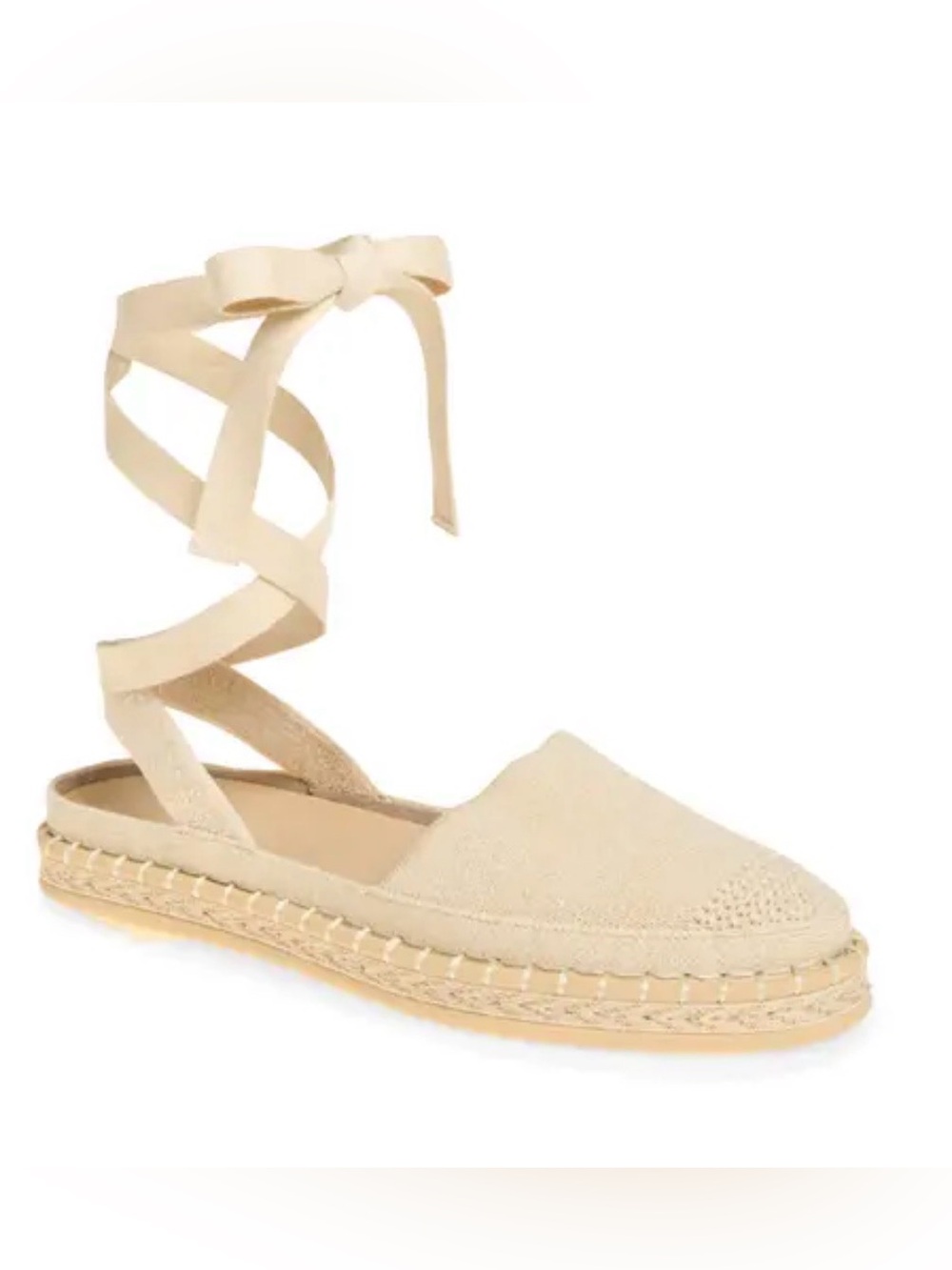 Rothy's Cream Lace-Up Espadrille